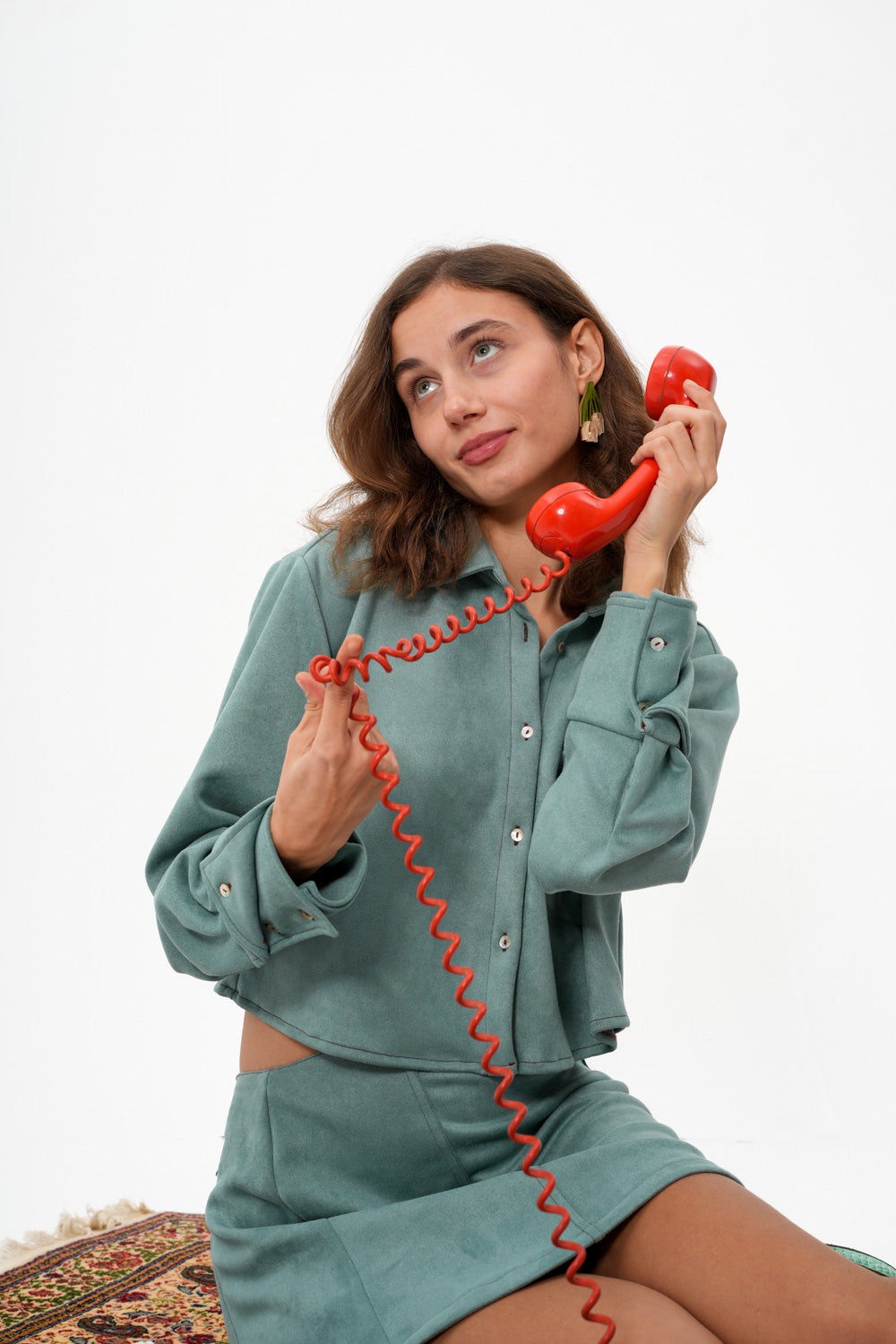 Suede Shirt in Eucalyptus