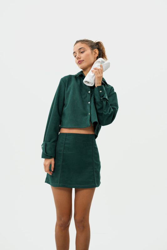 Suede Skirt in Pine