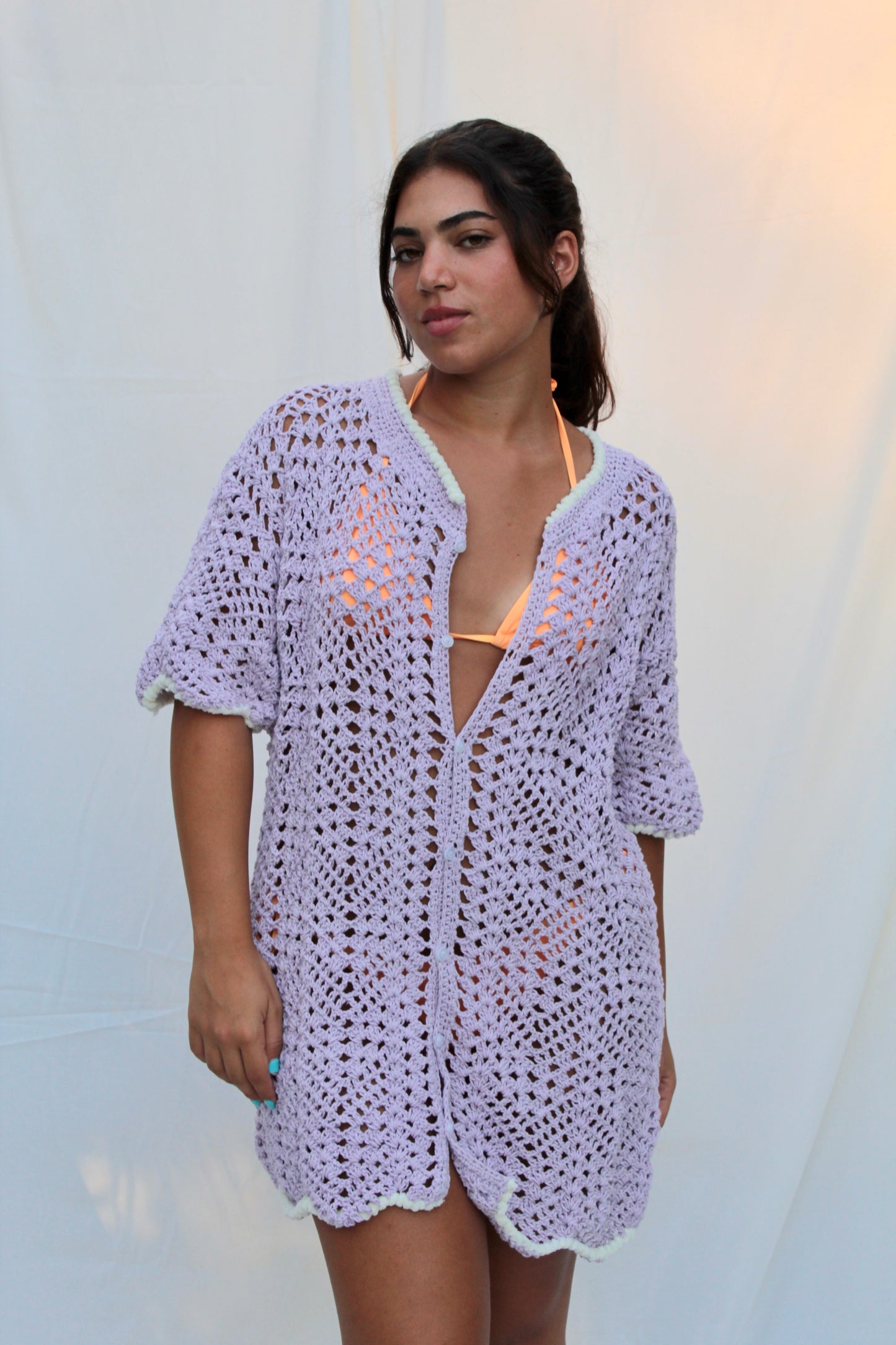 Basket Coverup in Lavender