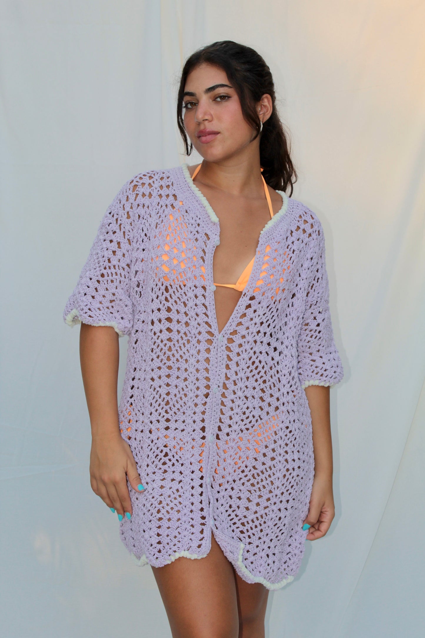 Basket Coverup in Lavender