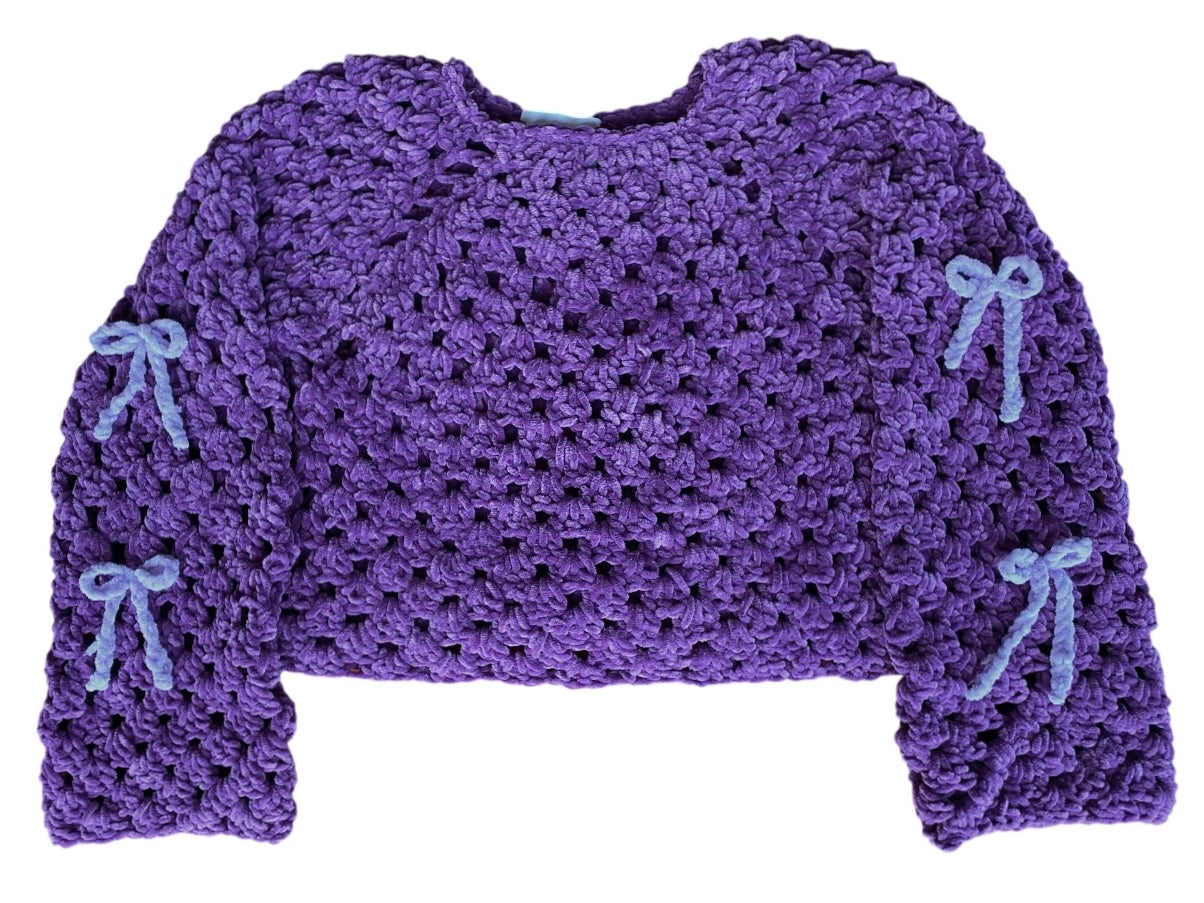 Bows Sweater in Violet