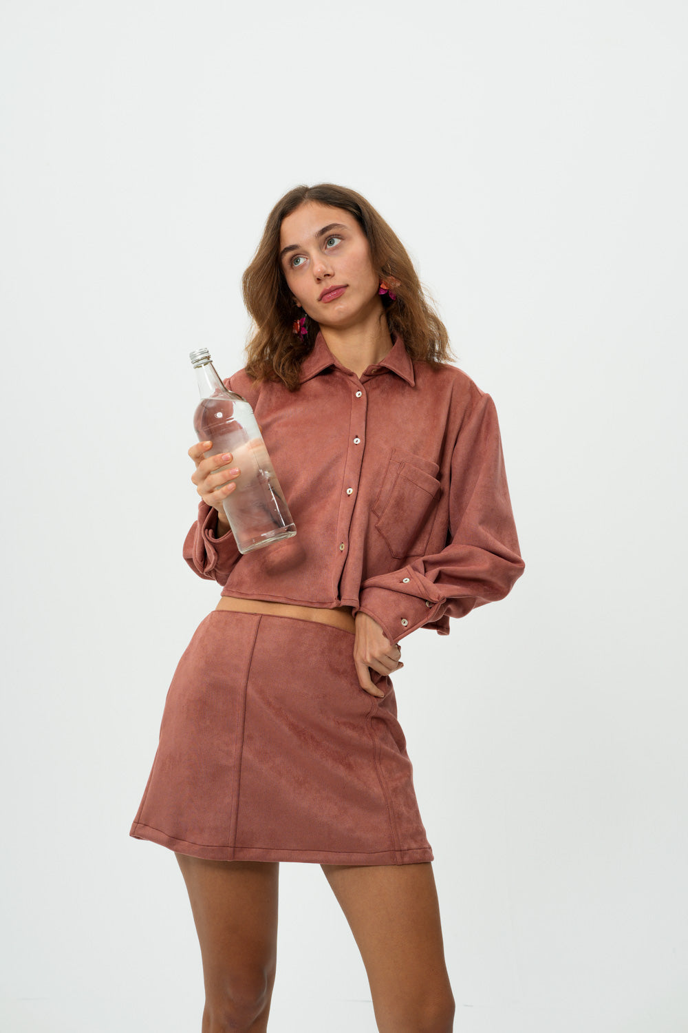 Suede Shirt in Rosewater