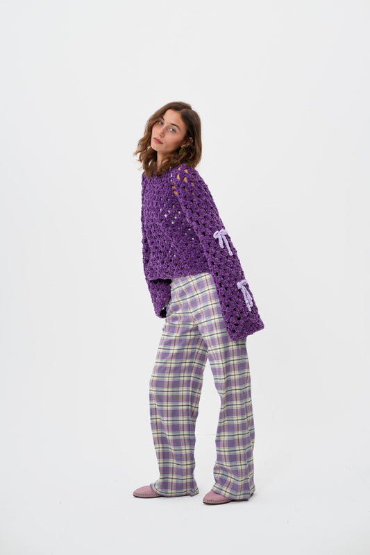 Checkered Pants in Lavender Honey