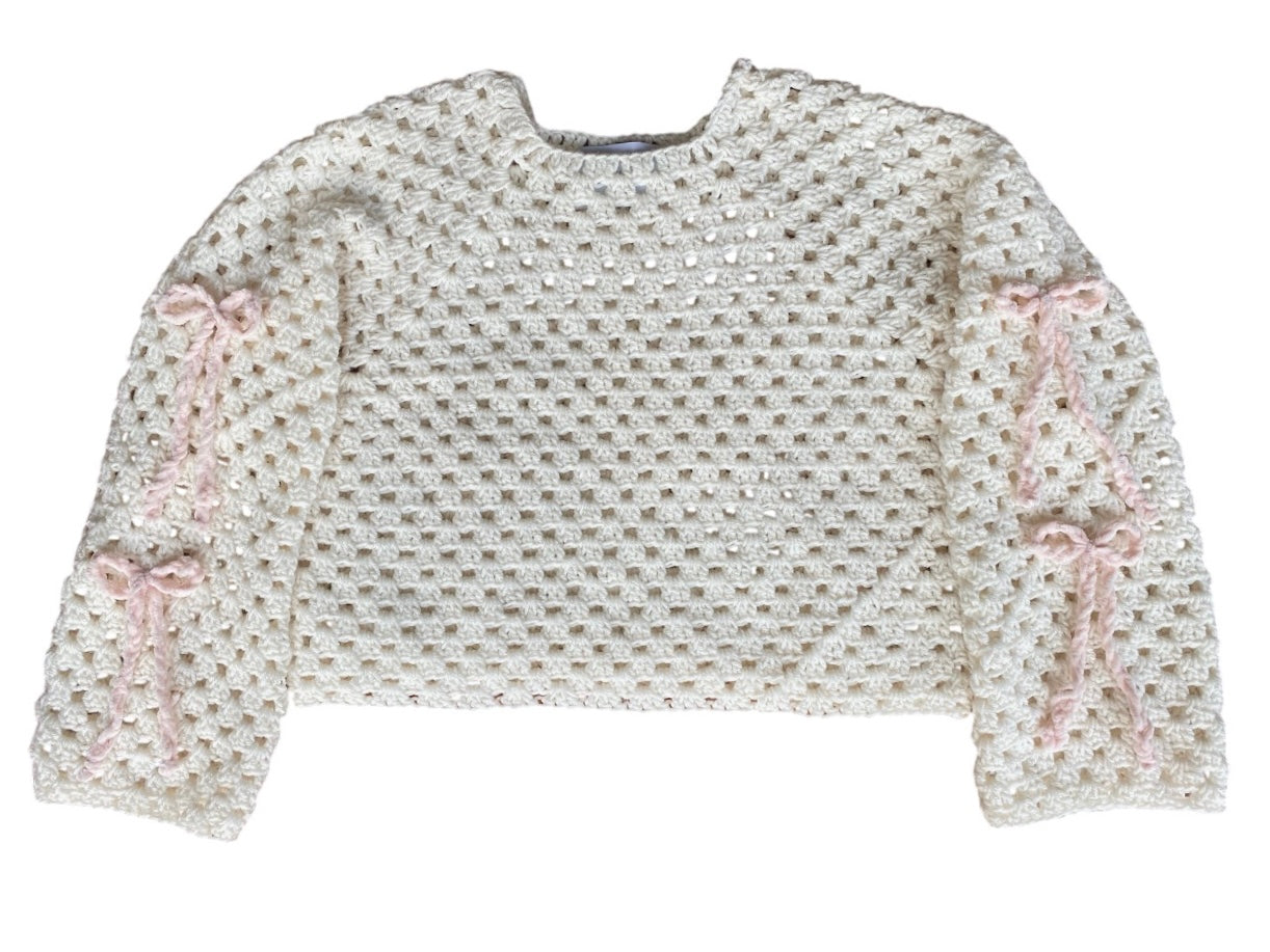 Bows Sweater in Pink Salt