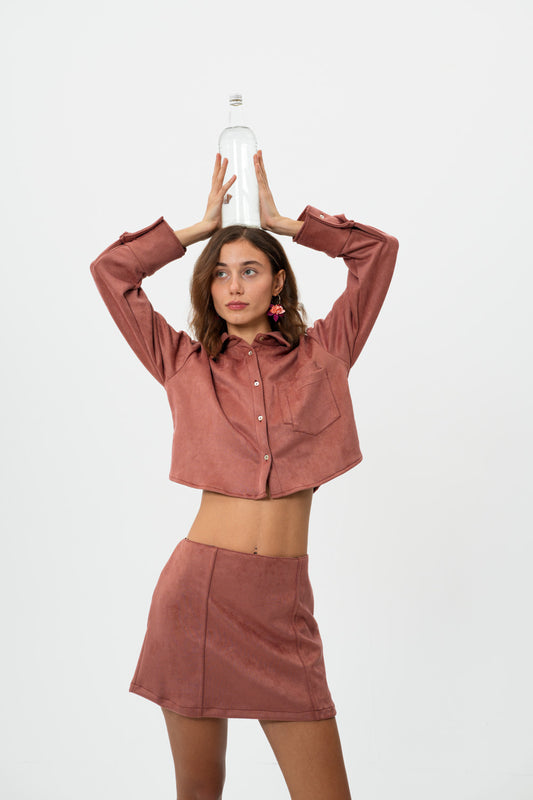 Suede Shirt in Rosewater