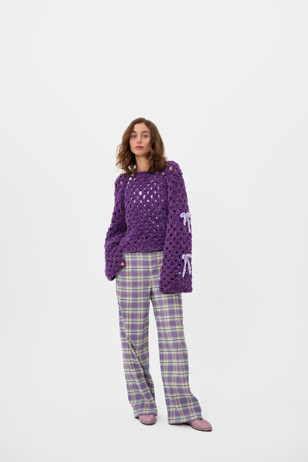 Checkered Pants in Lavender Honey