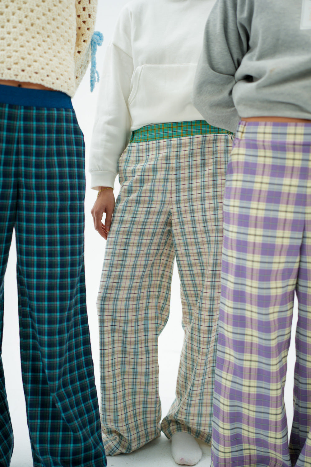 Checkered Pants in Blackcurrant