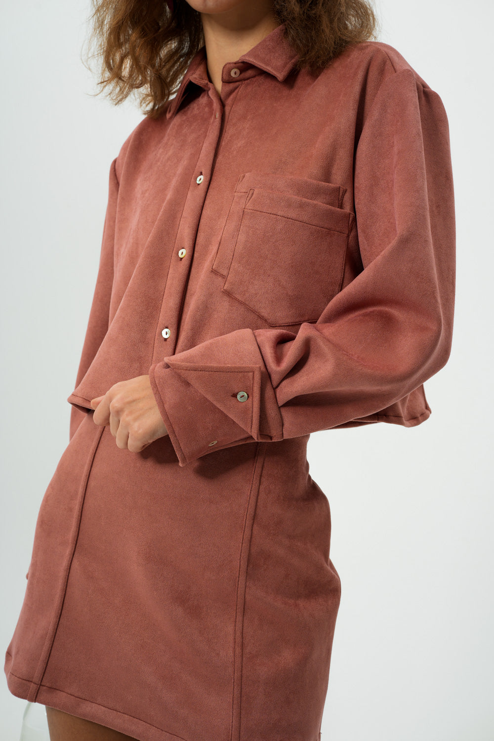 Suede Shirt in Rosewater